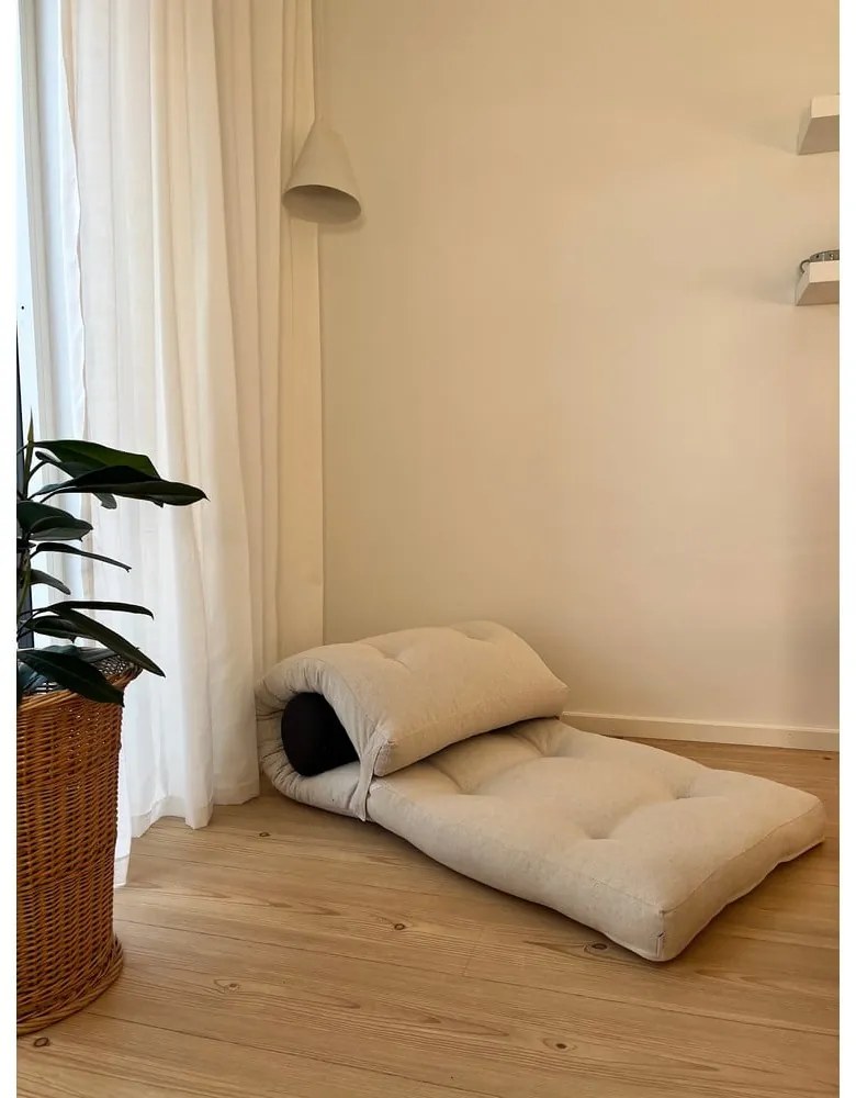 Białoszary materac futon 70x200 cm Wrap Natural/Dark Grey – Karup Design