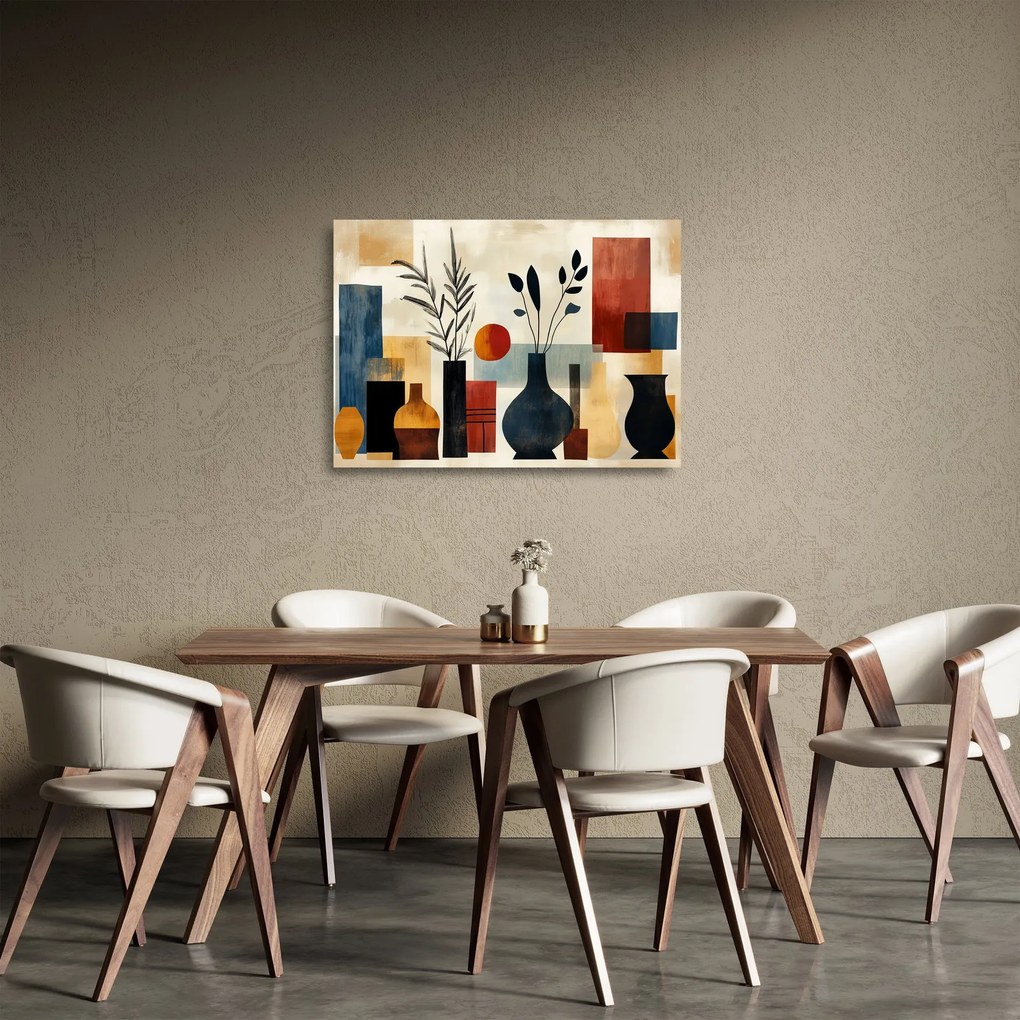 Obraz na szkle - Kubistyczne wazony (70x50 cm)