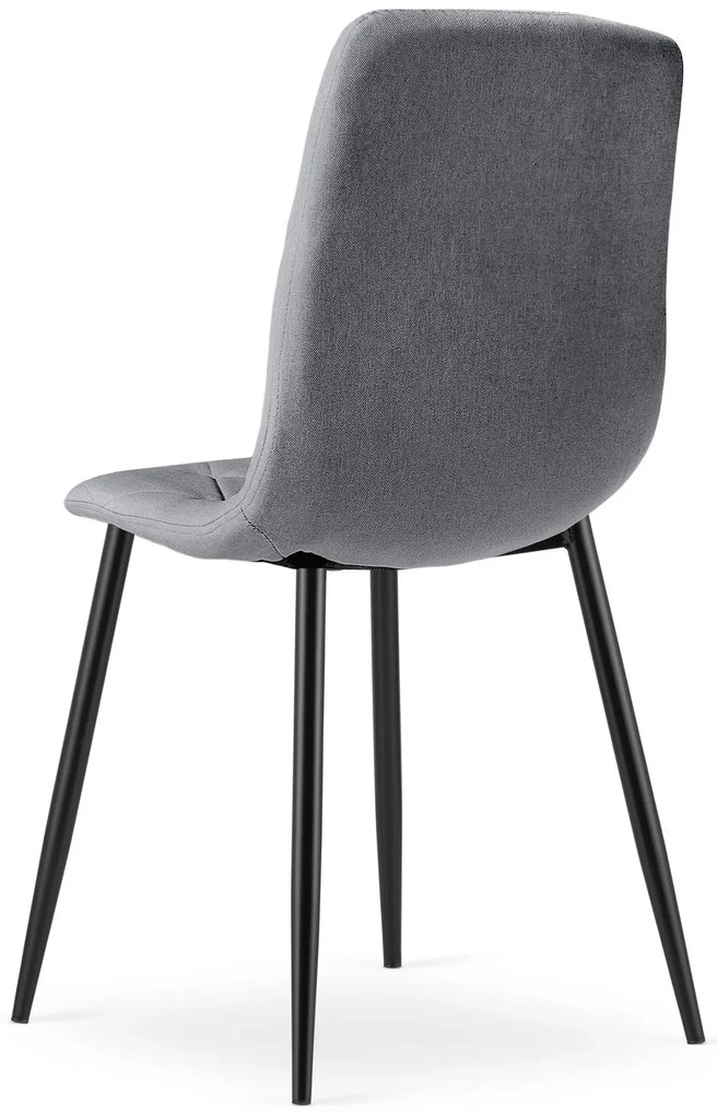 Ciemnoszare pikowane krzesło tapicerowane tkaniną T7-R85