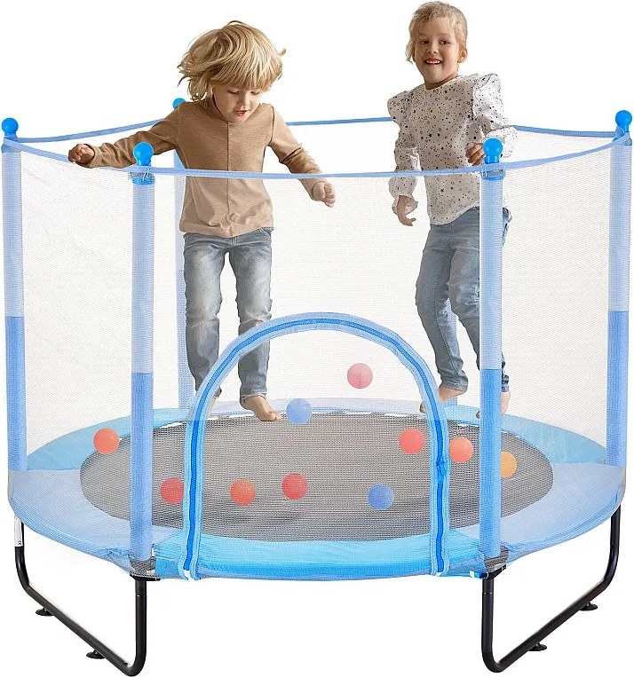 Trampolina SucceBuy Trampolina Trampolina dla Dzieci 152,5 cm, Miniaturowa Trampolina dla Maluchów z Siatką Ochronną, do Użytku Wewnątrz i na Zewnątrz