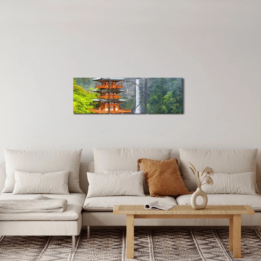 Obraz - Wodospad Naci (z zegarem) (90x30 cm)