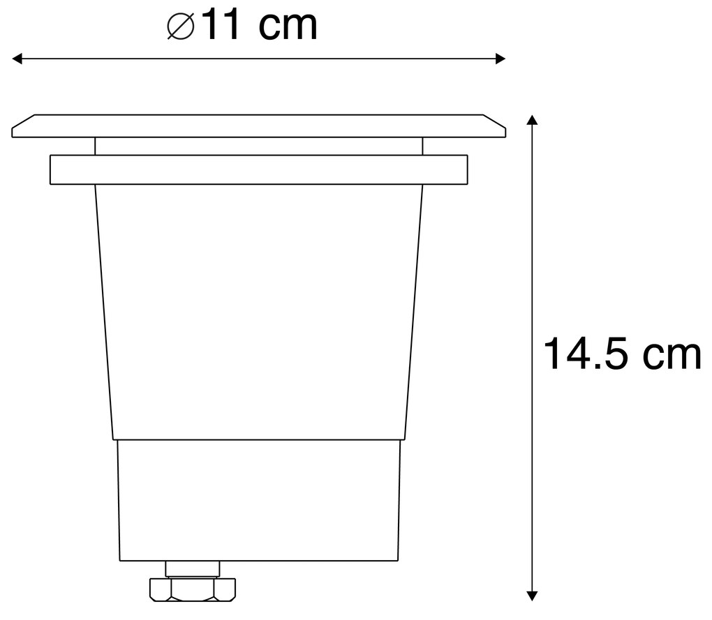 Zewnetrzna Oświetlenie zewnętrzne do wkopania stalowe 11cm IP67 - Basic Round Nowoczesny Oswietlenie zewnetrzne