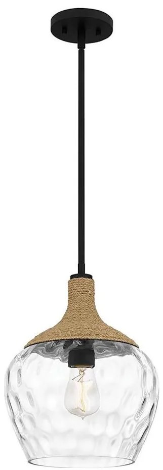 Quoizel QZ-ROYER-1P-MBK - Żyrandol na drążku ROYER 1xE27/60W/230V śr. 30,2 cm