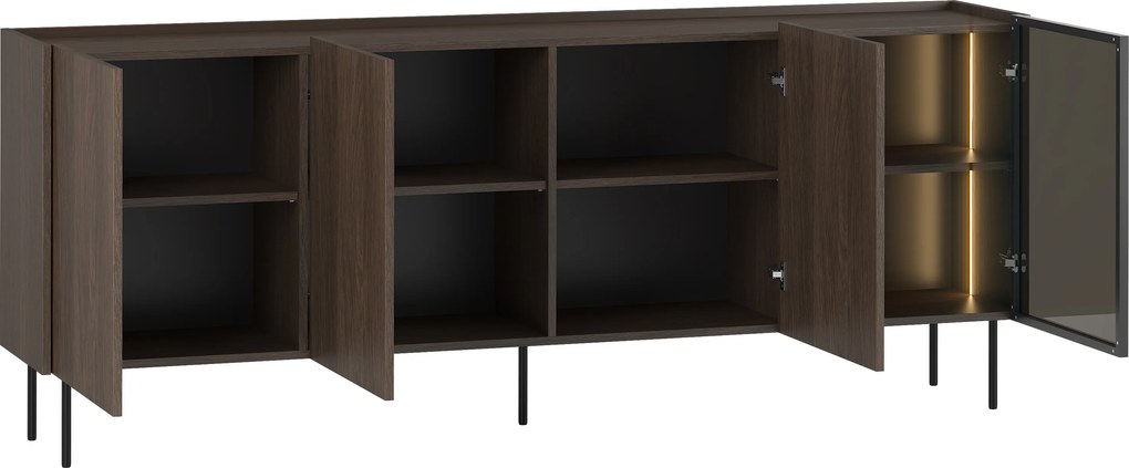 Komoda Dunari 220 cm czterodrzwiowa - dąb dunin