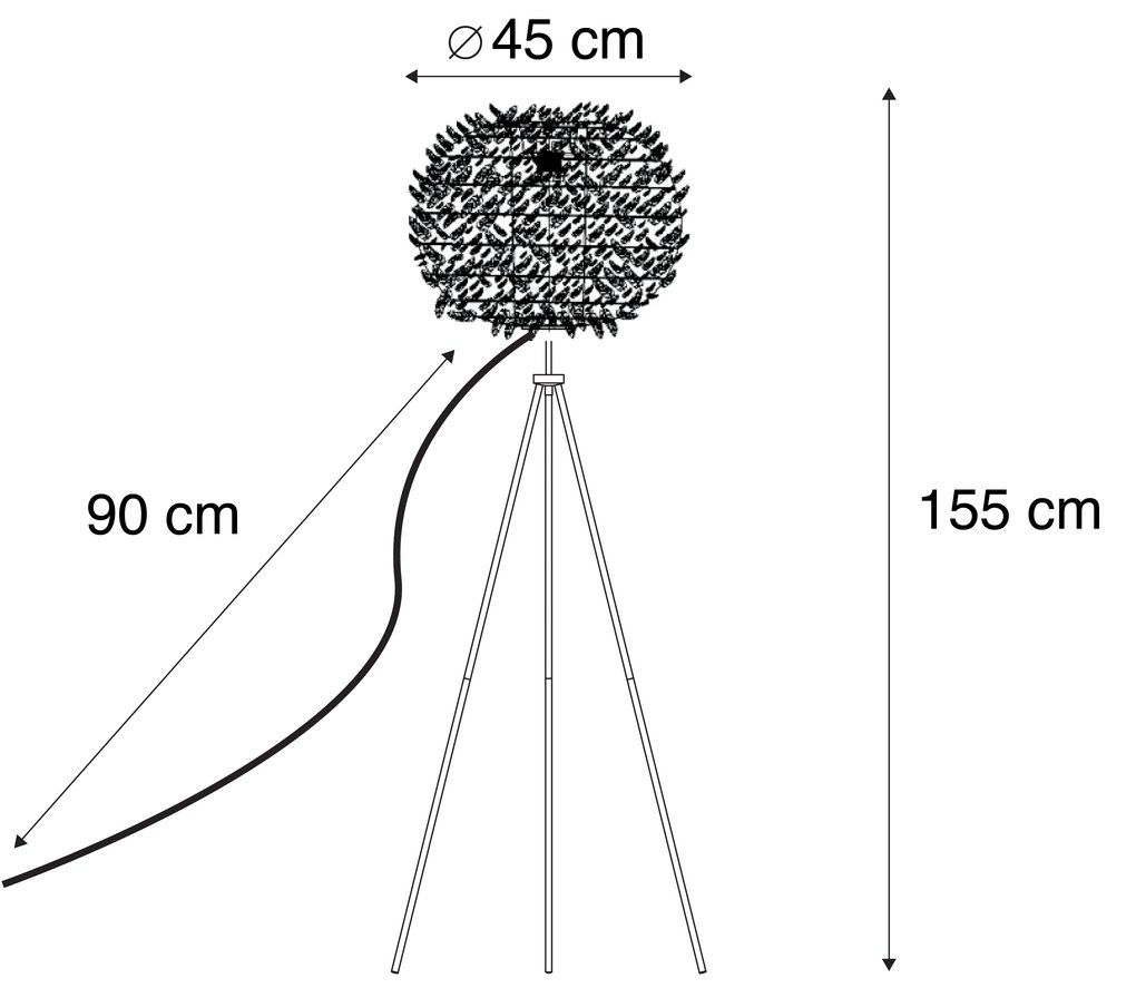 Romantyczna lampa stojąca biała - Feather