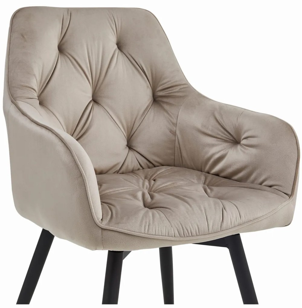 Obrotowe krzesło do jadalni JORK360 VELVET, beżowe