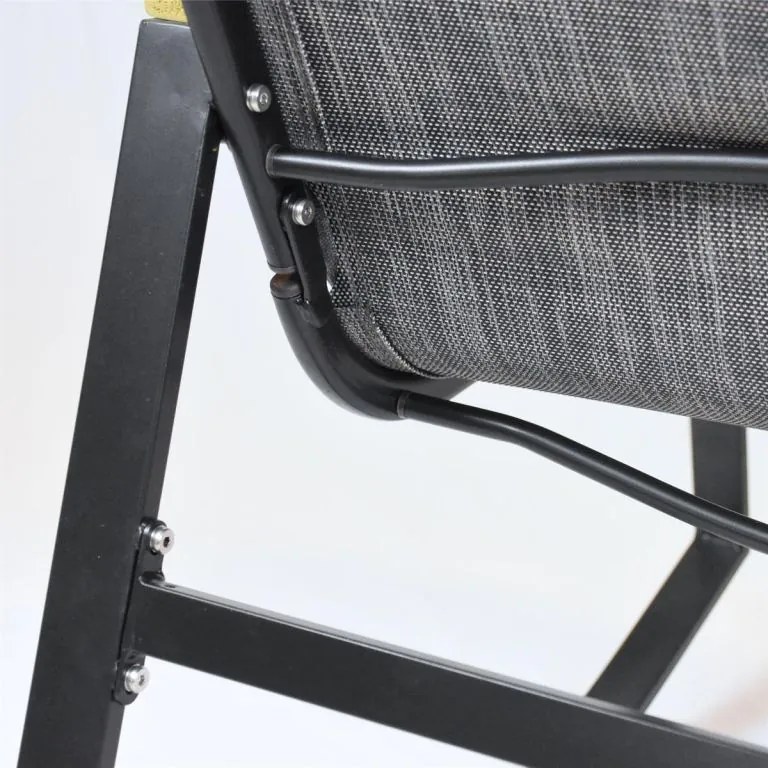 Fotel bujany, stalowy, z poduszkami, szary, 2szt