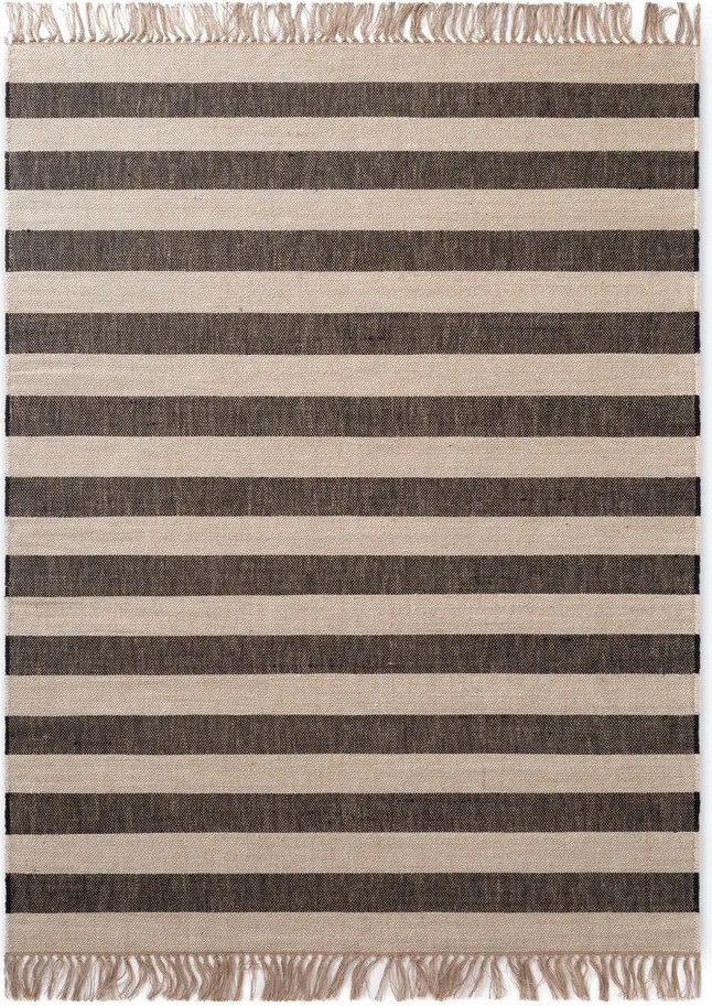 Czarny/kremowy dywan z juty dwustronny/tkany ręcznie 200x300 cm Playa – Hanse Home