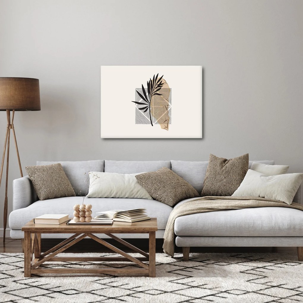 Obraz - Abstrakcja z tropikalnymi liśćmi N⁰1 (70x50 cm)