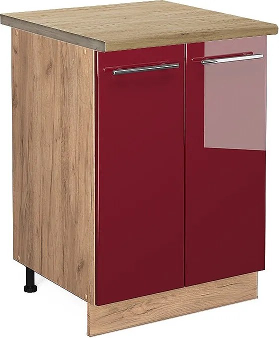 Szafki kuchenne bordowa czerwień wysoki połysk 60x60x82 fame-line