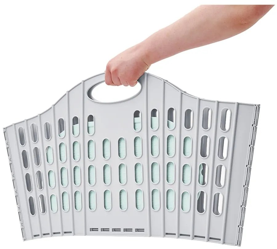 Szaro-zielony składany kosz na pranie Addis Flat Folding Laundry Basket
