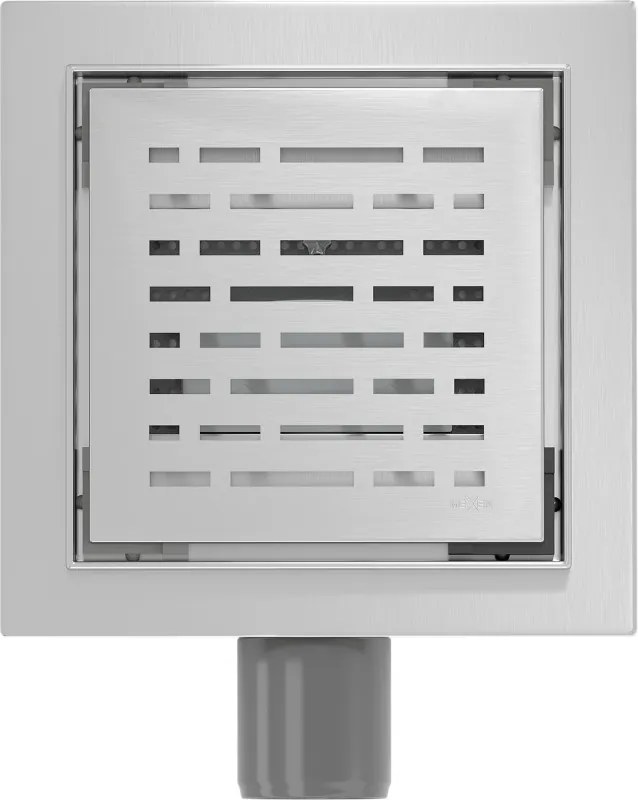 Mexen Flat-Q M01 wpust podłogowy kwadratowy 15 x 15 cm, inox - 1010315