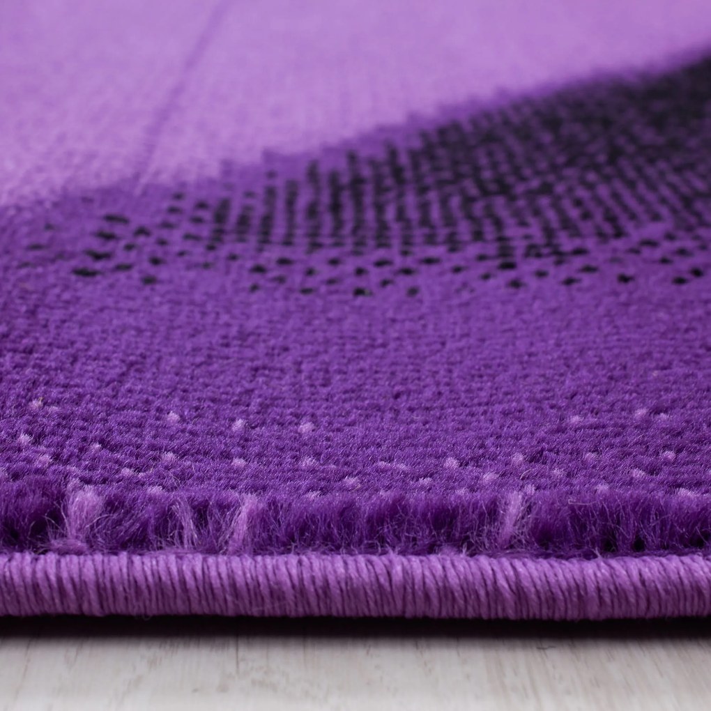 Dywan nowoczesny Parma Fale fioletowo-czarny 200 cm x 290 cm