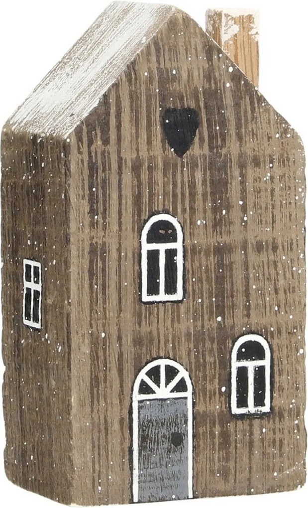 Dekoracja Snow House 12cm dark brown
