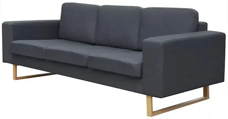 Ciemnoszara 3-osobowa sofa Wopo