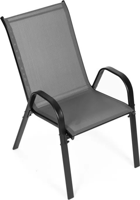 Zestaw 2 krzeseł ogrodowych sztaplowanych Isla 092, szary