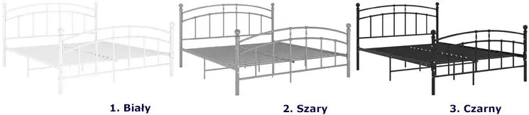 Popielate metalowe łóżko małżeńskie 160x200 cm - Serafi