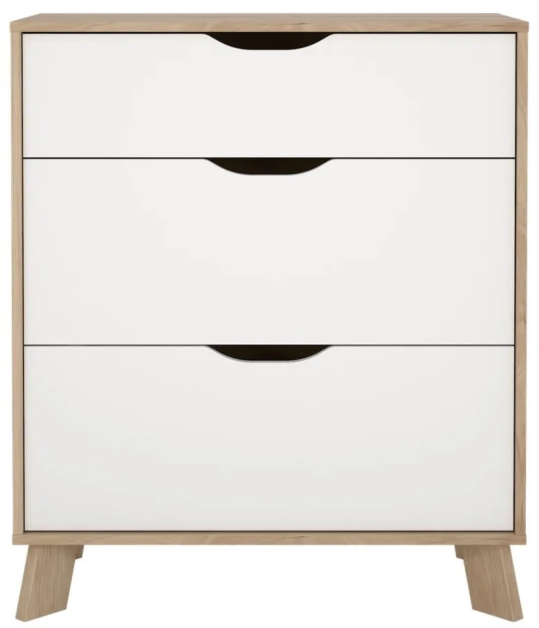 Biało-naturalna komoda w dekorze dębu 79x92x40 cm Ikast – Tvilum