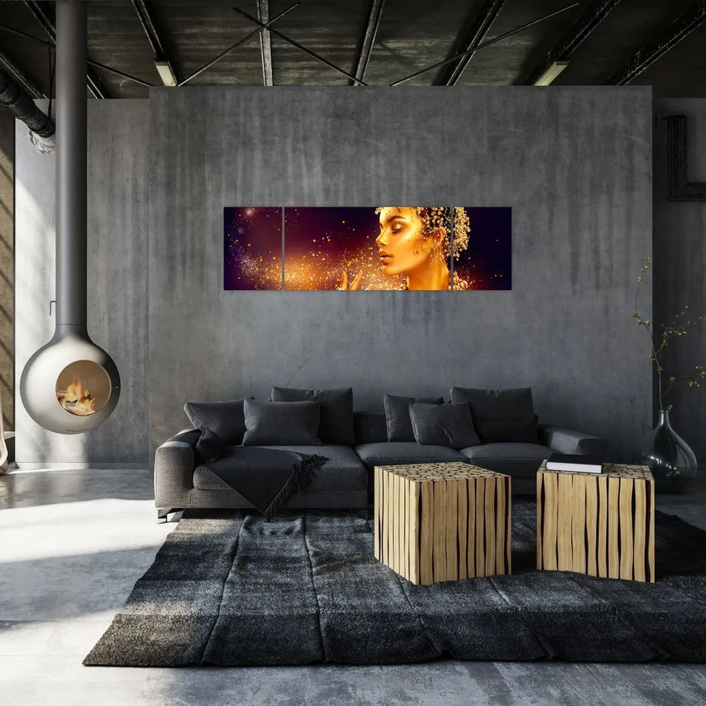 Obraz - Złoty makijaż (170x50 cm)