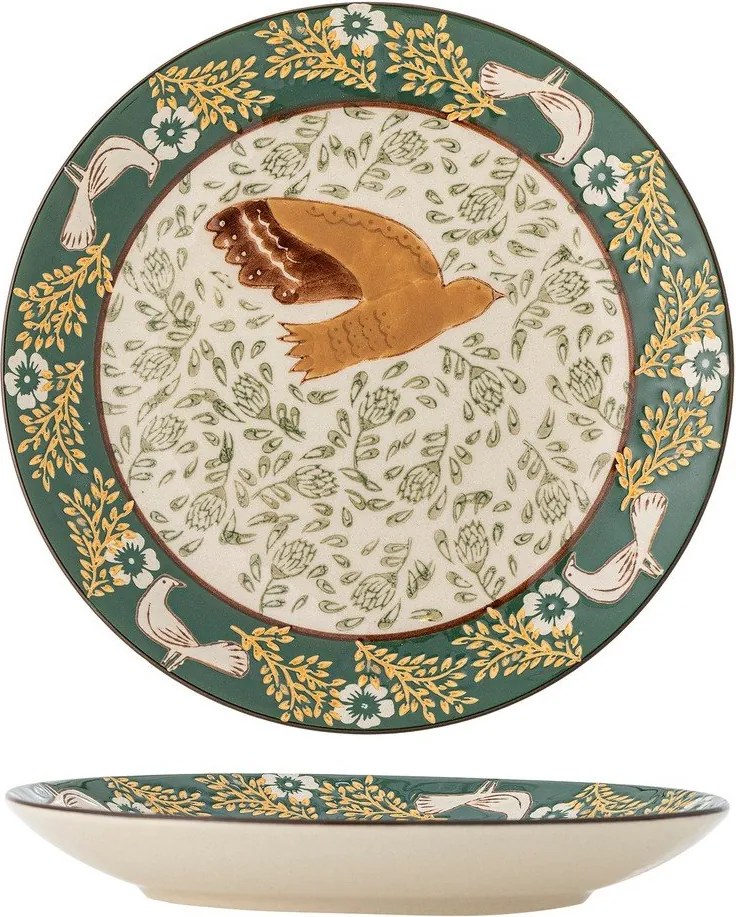 Zielony kamionkowy talerz deserowy ø 16 cm Hezha – Bloomingville