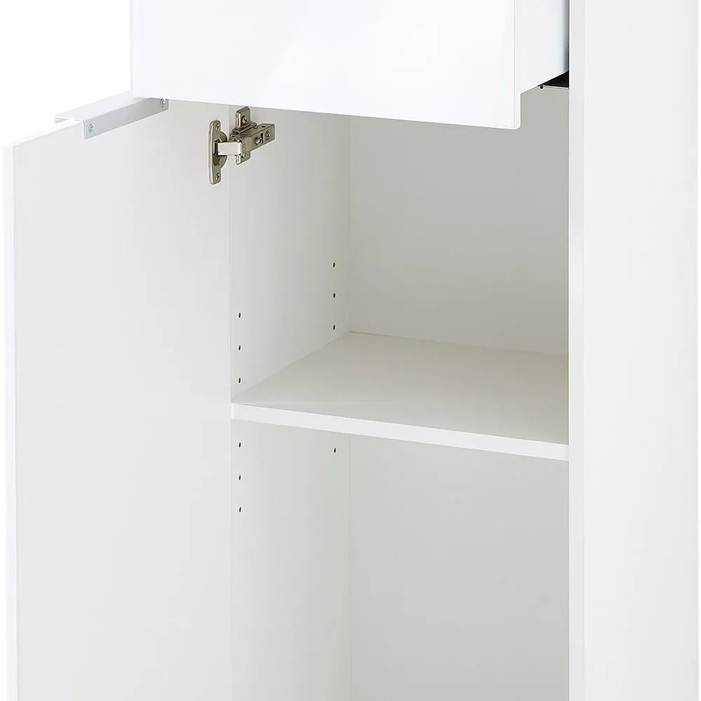 Biała wysoka szafka łazienkowa w dekorze dębu 39x112 cm Pescara – Germania