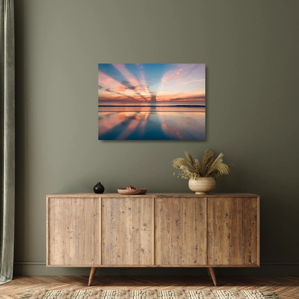 Obraz na szkle promieni słonecznych nad plażą Dayton (70x50 cm)