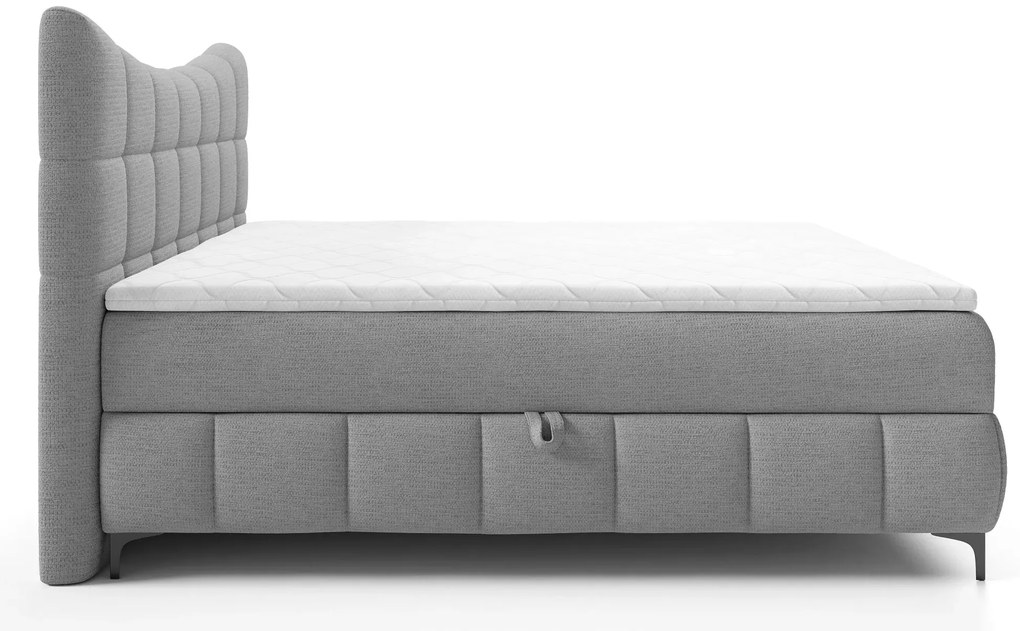 Ciemnoszare łóżko tapicerowane z zagłówkiem 5 rozmiarów - Verrado