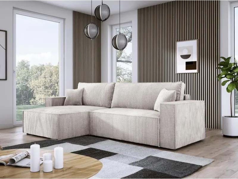 Narożnik POSO XL Prawostronny zestaw z poduszkami wolnostojący tkanina POSO 100 WERSAL