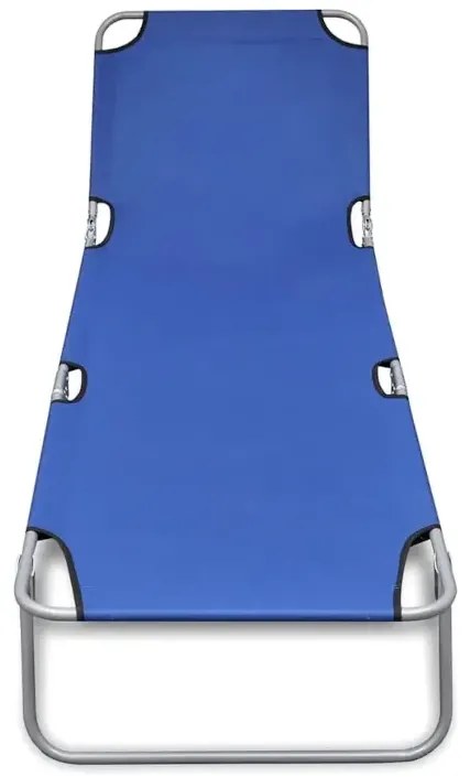 Składany leżak ogrodowy niebieski A9-P54