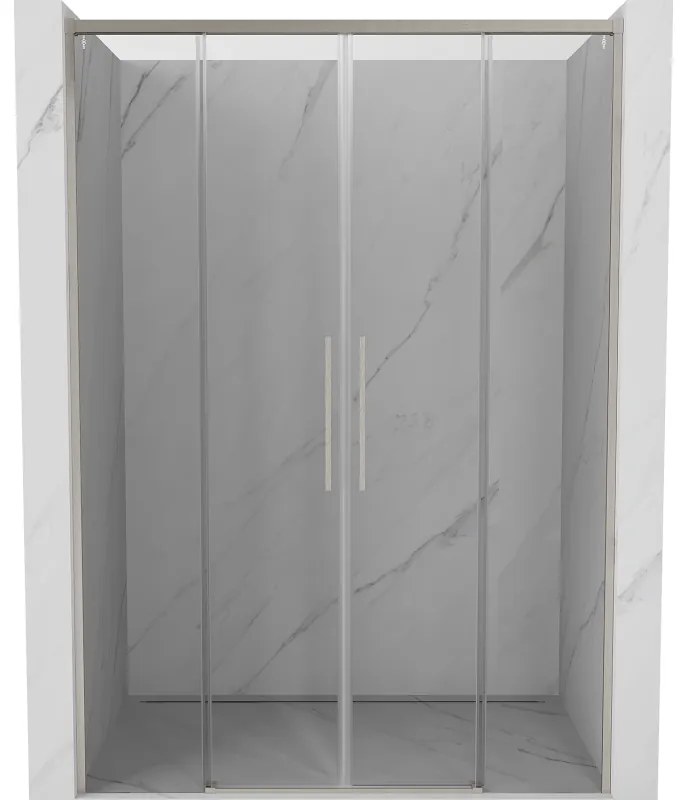 Mexen Rox drzwi prysznicowe rozsuwane 140 cm, transparent, nikiel szczotkowany - 8C2-140-002-97-00