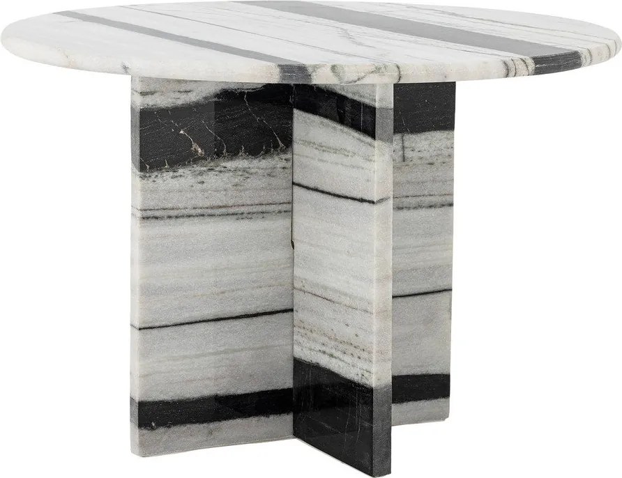 Czarno-biały marmurowy okrągły stolik ø 61 cm Rosito – Bloomingville