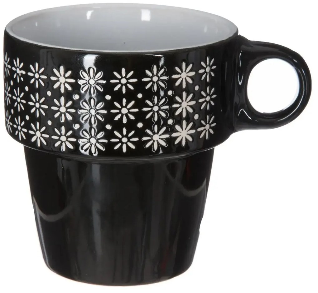 Zestaw 6 filiżanek porcelanowych na stojaku, kubki do kawy, komplet filiżanek, porcelanowe kubki na stojaku