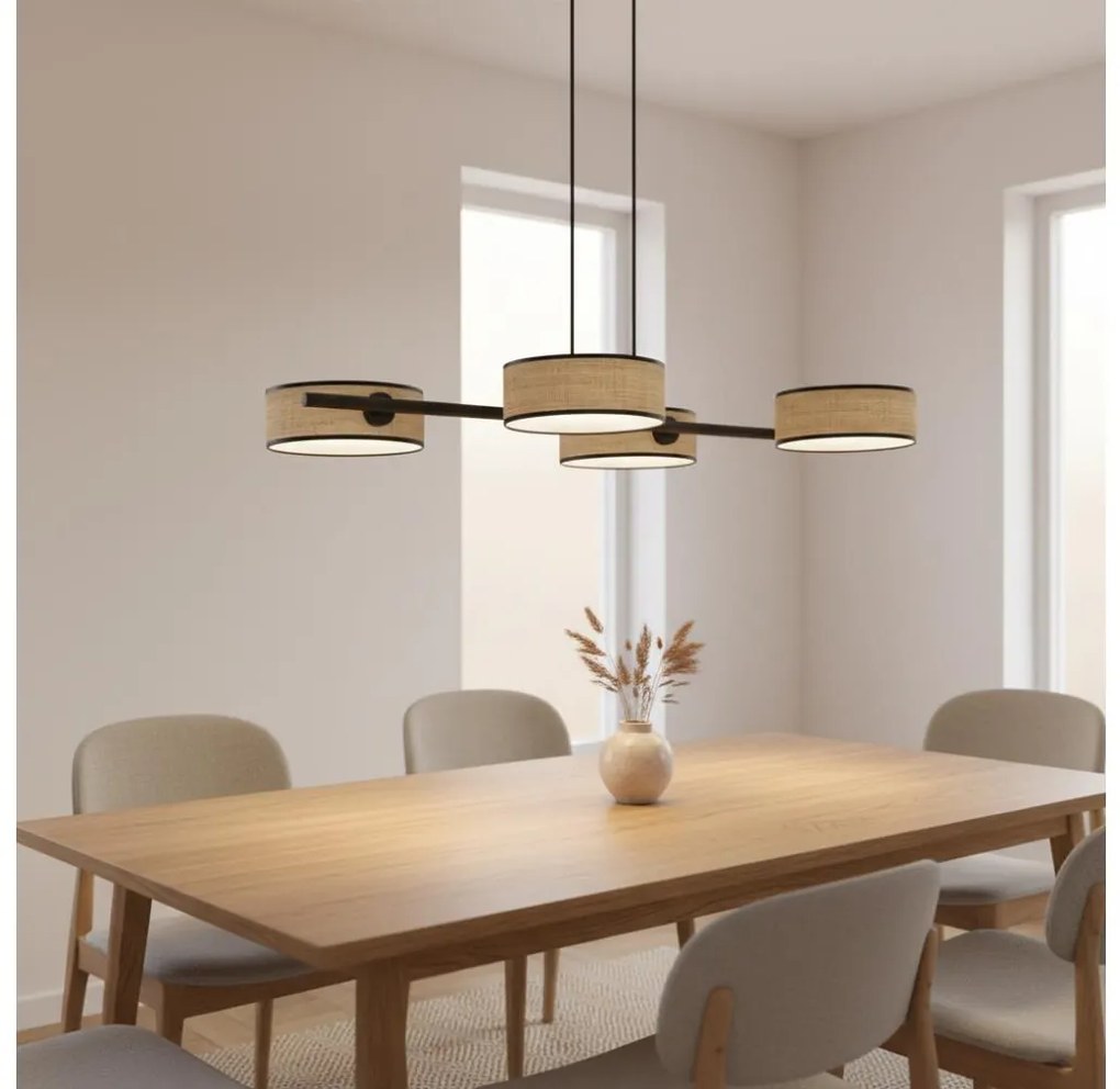 Żyrandol na linkach DRUMZ 4xE14/10W/230V beżowy