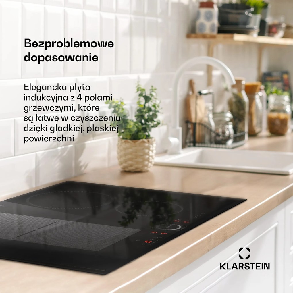 Klarstein Delicatessa 70cm Płyta Indukcyjna 4 Strefy Gotowania Czarny