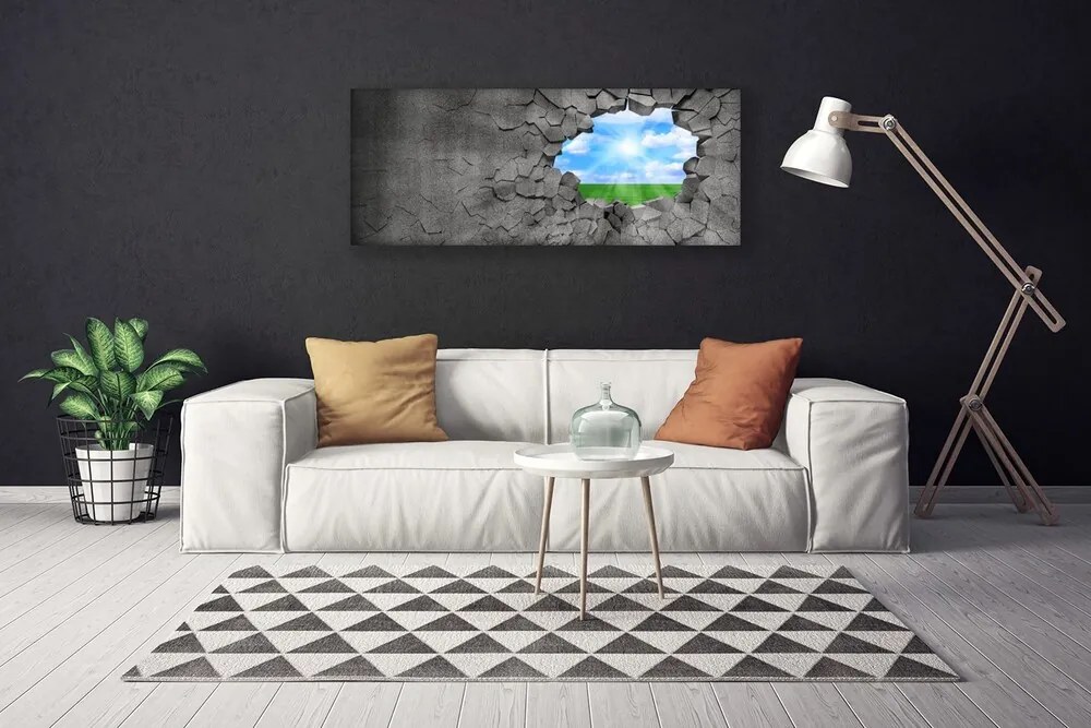 Obraz canvas Artystyczna Iluzja Pękniętej Ściany