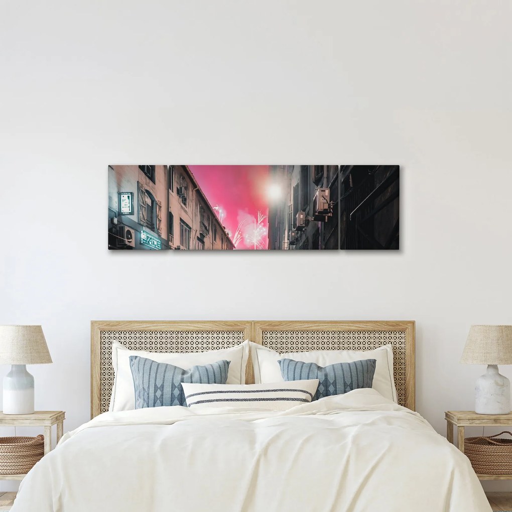 Obraz fajerwerków w Marsylii (170x50 cm)