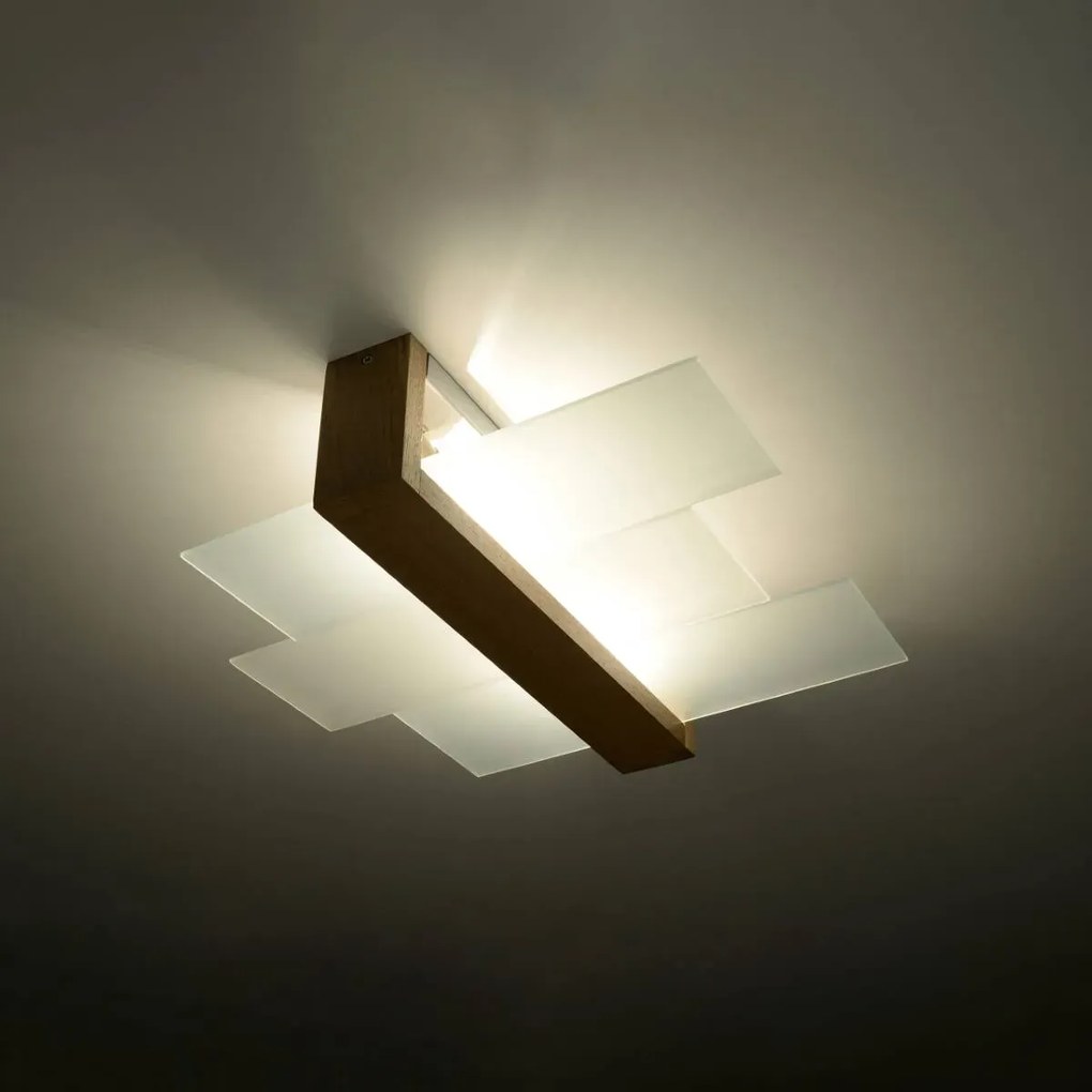 Plafon FENIKS 2 naturalne drewno SOLLUX LIGHTING