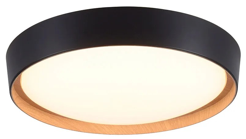 Rustykalna lampa sufitowa czarna z wbudowanym LED z 3-stopniowym ściemniaczem - Jure Rustykalny / Vintage Oswietlenie wewnetrzne