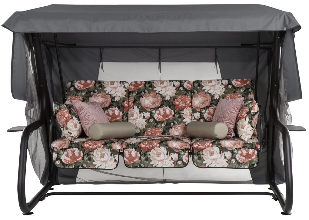 Huśtawka ogrodowa z moskitierą Venezia Lux Black Edition A101-23PB PATIO