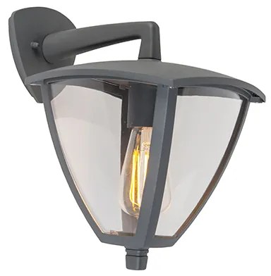 Klasyczna lampa zewnętrzna ścienna w dół ciemnoszara IP44 - Platar