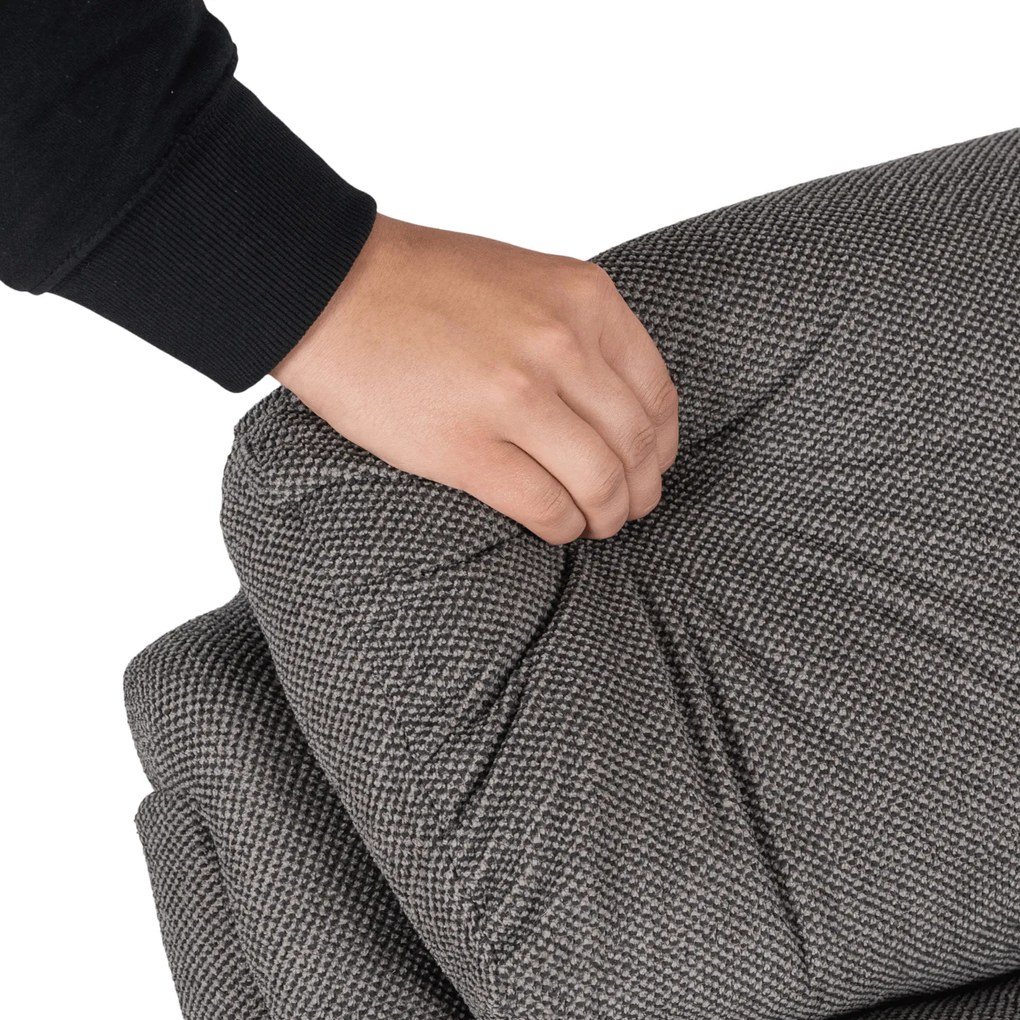 Fotel Rozkładany z Podnóżkiem KOBE Szary Nowoczesny