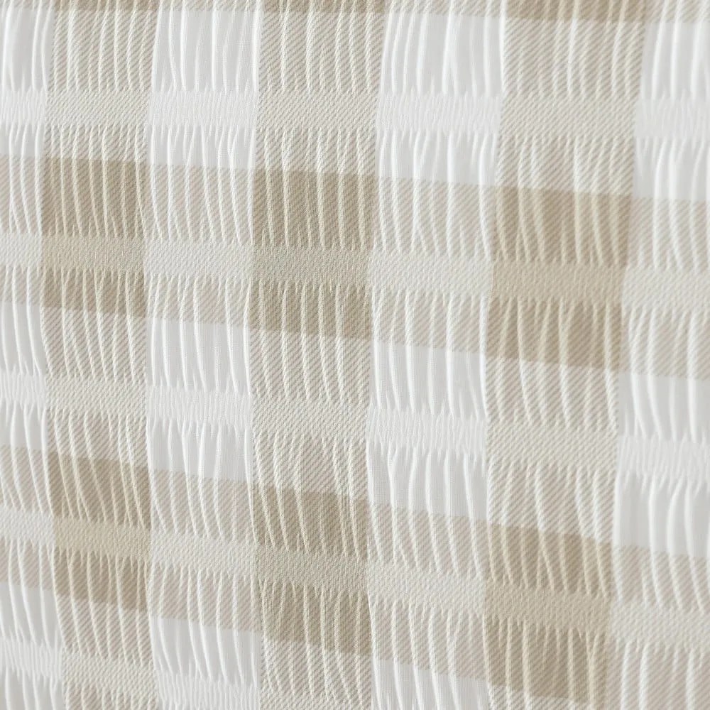 Biało-beżowa pościel dwuosobowa z kory 200x200 cm Gingham Check – Catherine Lansfield