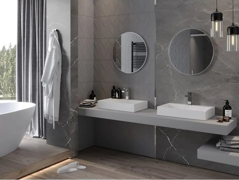 Mexen Loft lustro łazienkowe okragłe 60 cm, rama inox - 9850-060-060-000-10
