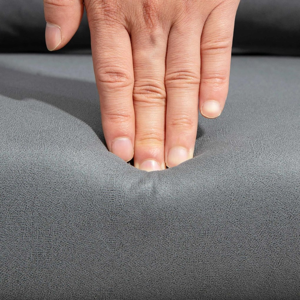 HOMCOM Obrotowy fotel biurowy, regulowany na wysokość, poliester, metal, 60 x 60 x 79-91 cm, Ciemnoszary