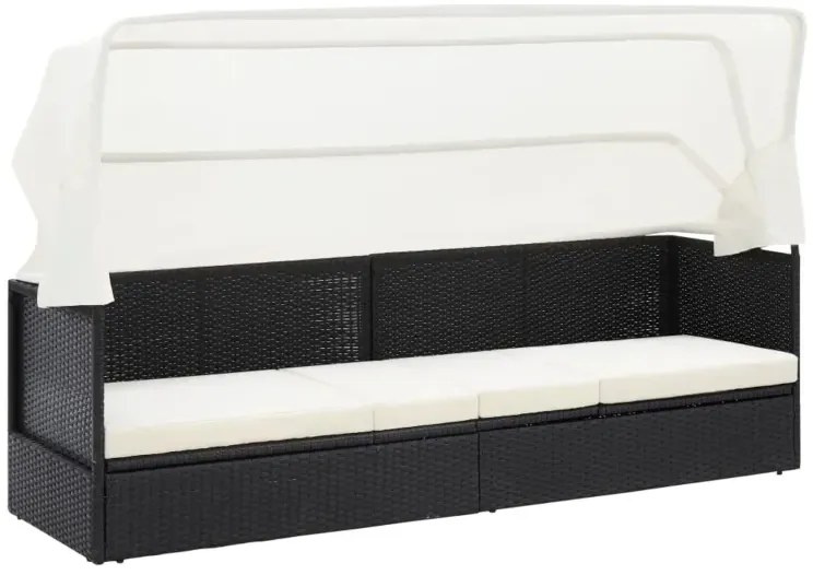 Czarna sofa ogrodowa z zadaszeniem W0-C45