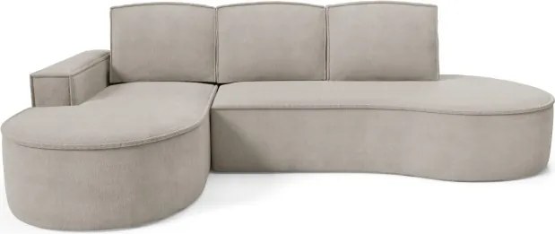 Narożnik MOLLY Lewostronny z funkcją spania, wolnostojący tkanina CURIO 11 Popielaty
