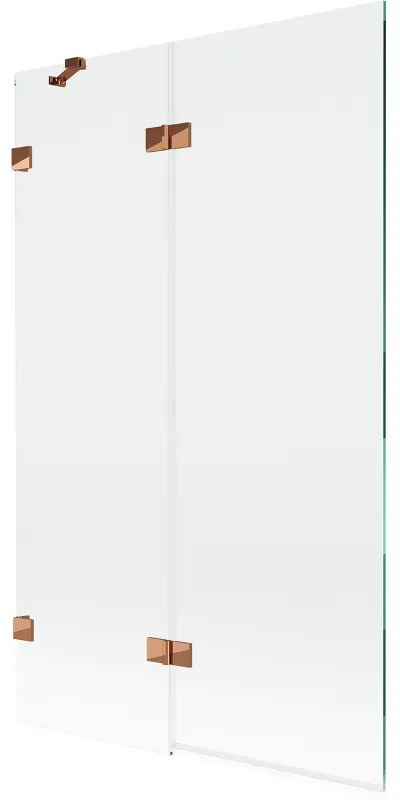 Mexen Lunar parawan nawannowy 2-skrzydłowy lewy 110 x 150 cm, transparent, różowe złoto - 897-110-100-60-00-L