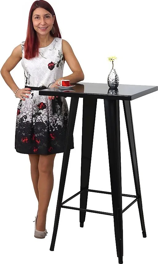 Metalowy stolik barowy MCW-A73,  czarny