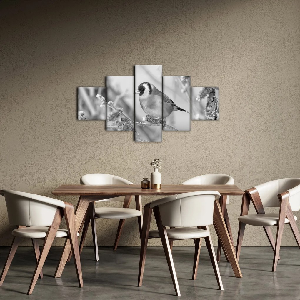 Obraz - Ptak zimą (125x70 cm)