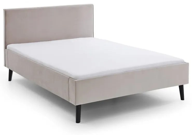 Białe/kremowe tapicerowane łóżko dwuosobowe bez stelaża 140x200 cm Leira – Meise Möbel